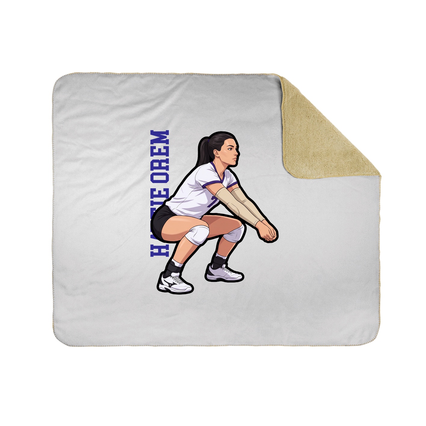 Throw Blanket — Name Vertical in White