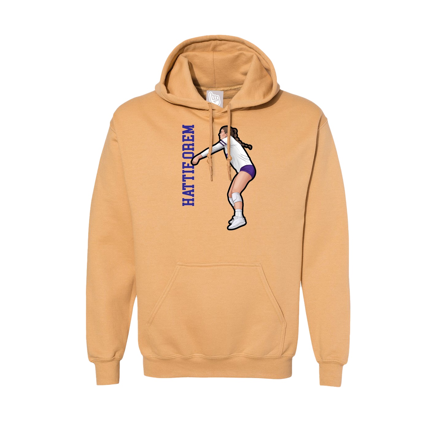 Hoodie — Name Vertical in Vegas Gold
