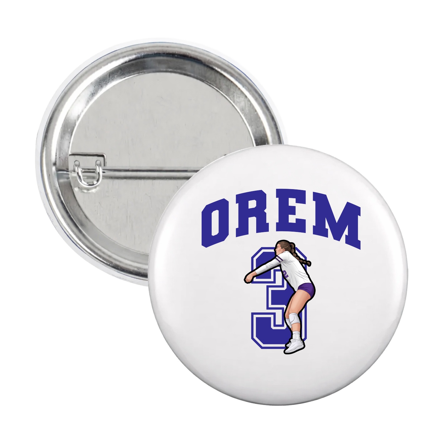 Game Day Button — Number in White