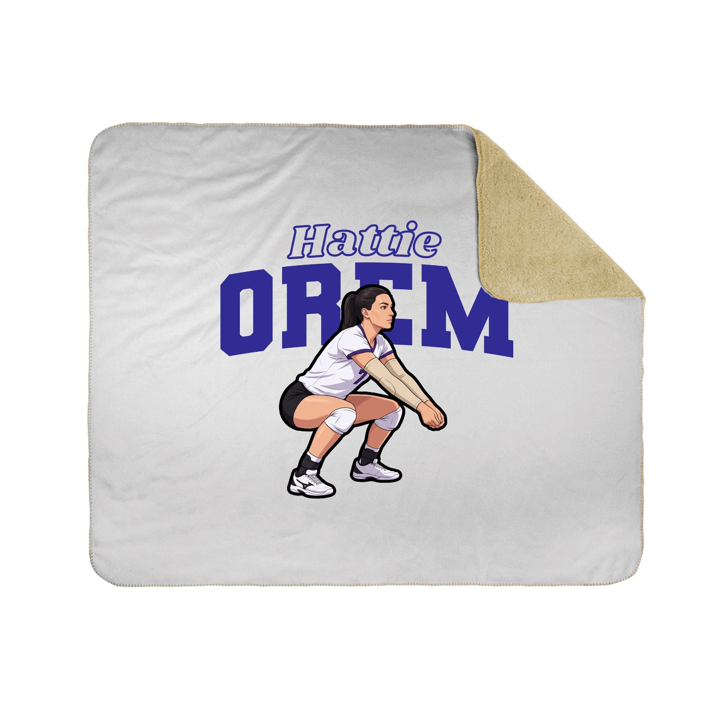 Throw Blanket — Name Arch in White