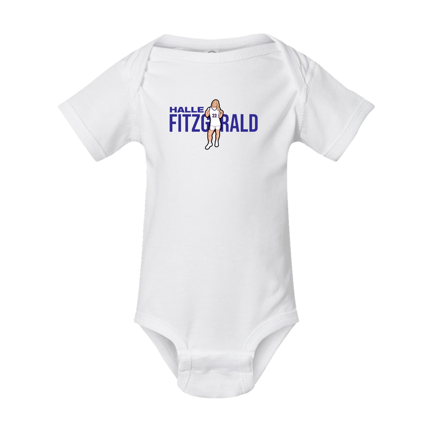 Baby Onesie — Player Name in White