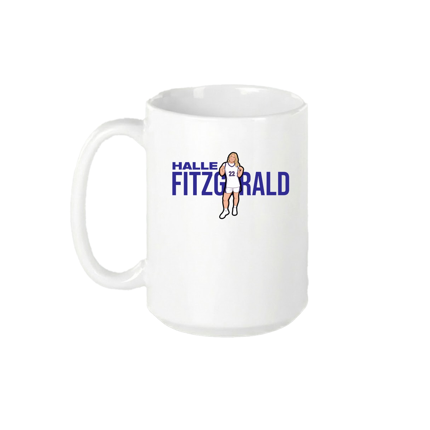 15oz Coffee Mug — Player Name in White