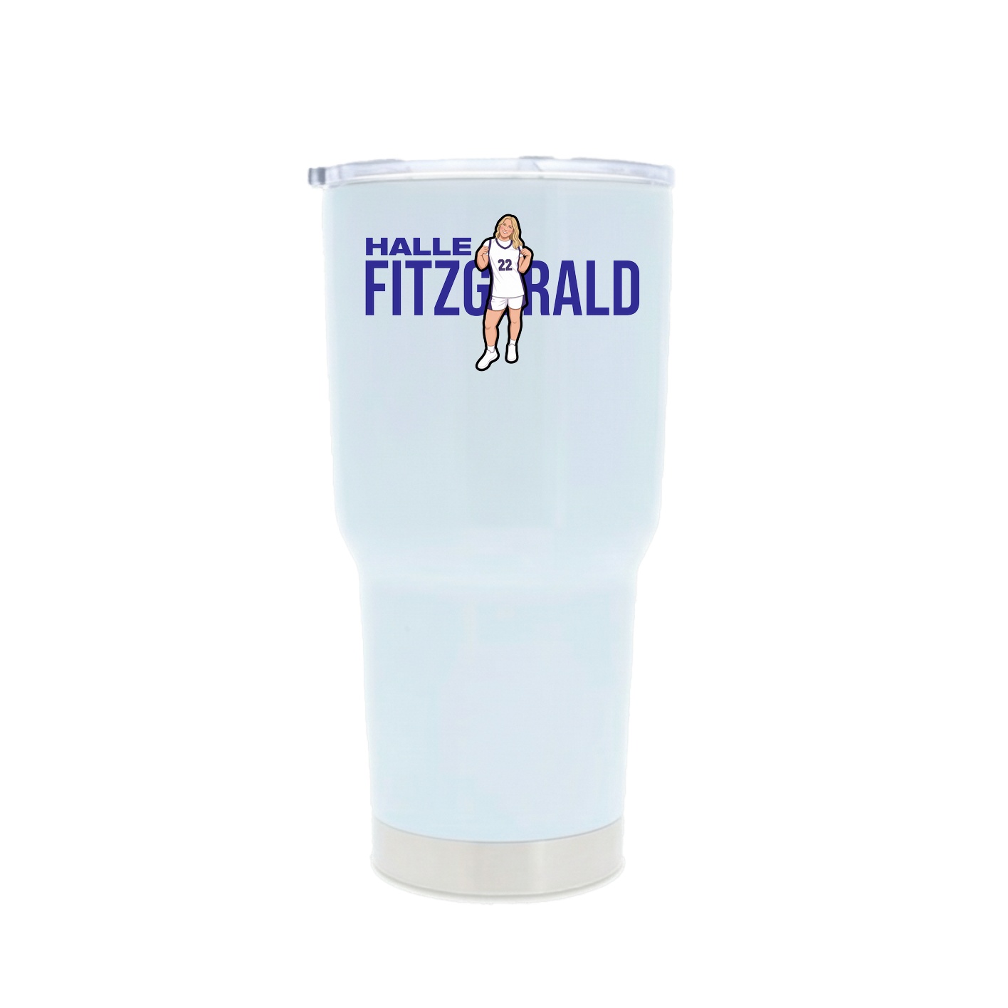30oz Stainless Steel Tumbler — Player Name in White