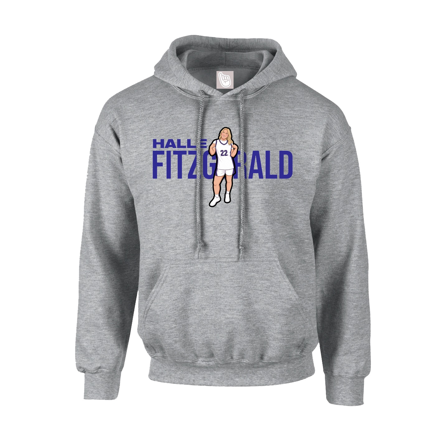 Hoodie — Player Name in Grey