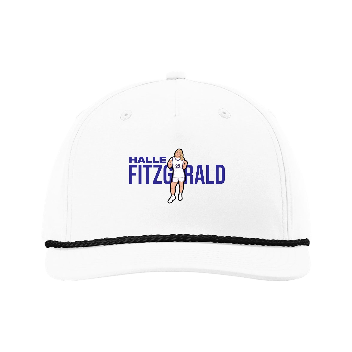 Five-Panel Classic Rope Cap — Player Name in White