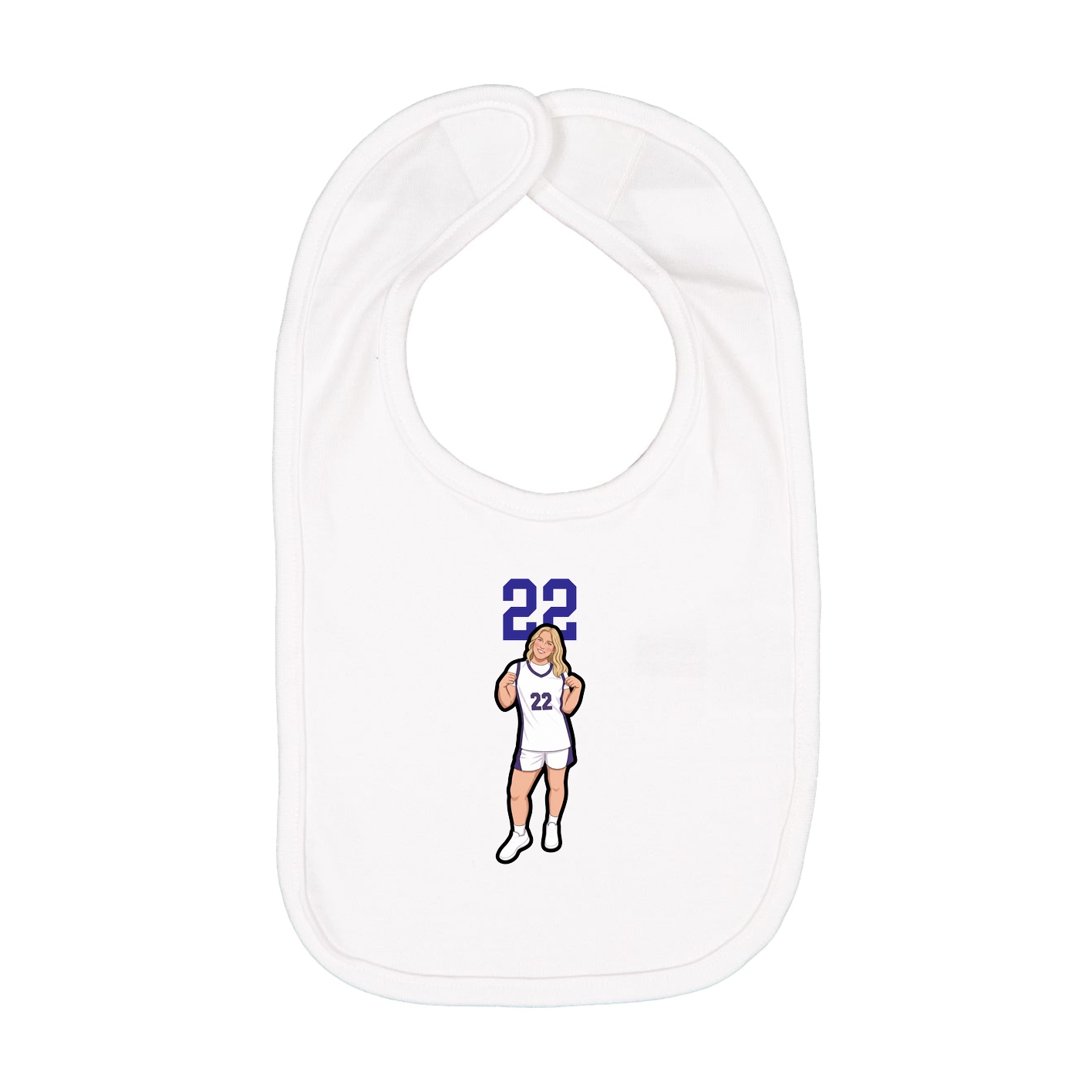 Infant Bib — Number Top in White