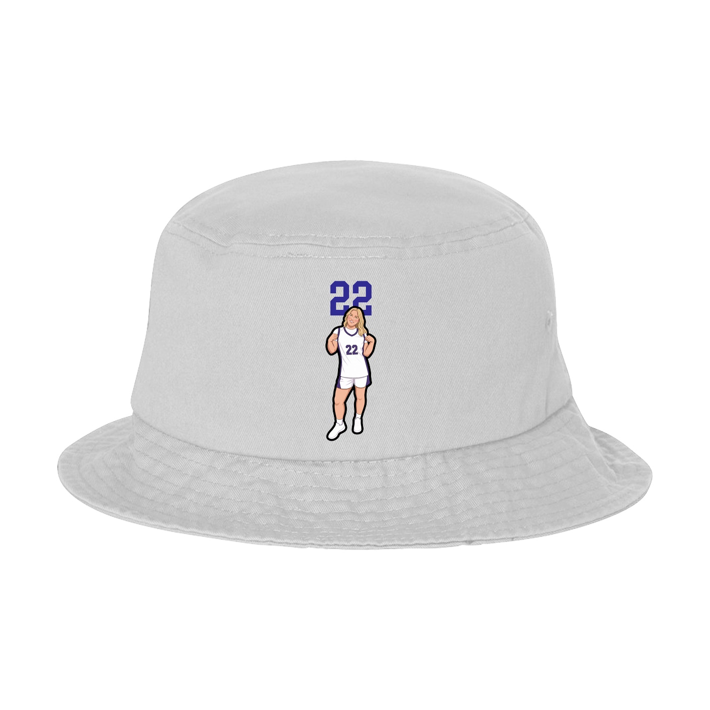 Bucket Cap — Number Top in White