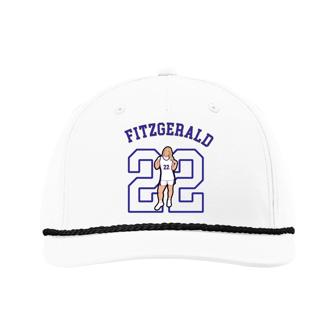 Five-Panel Classic Rope Cap — Shirsey Arch in White