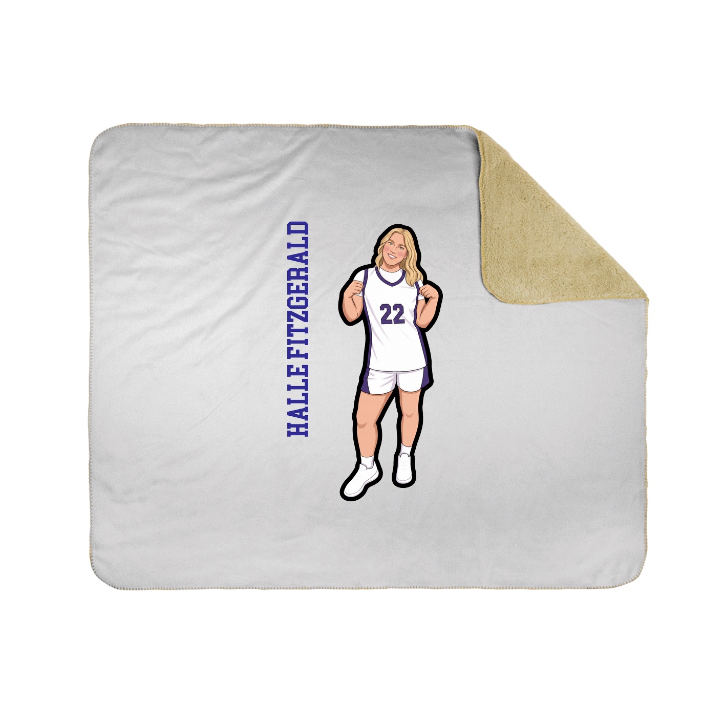 Throw Blanket — Name Vertical in White