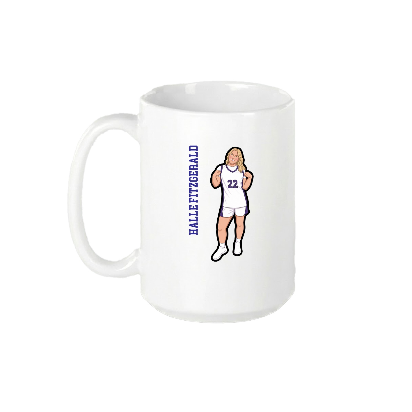 15oz Coffee Mug — Name Vertical in White
