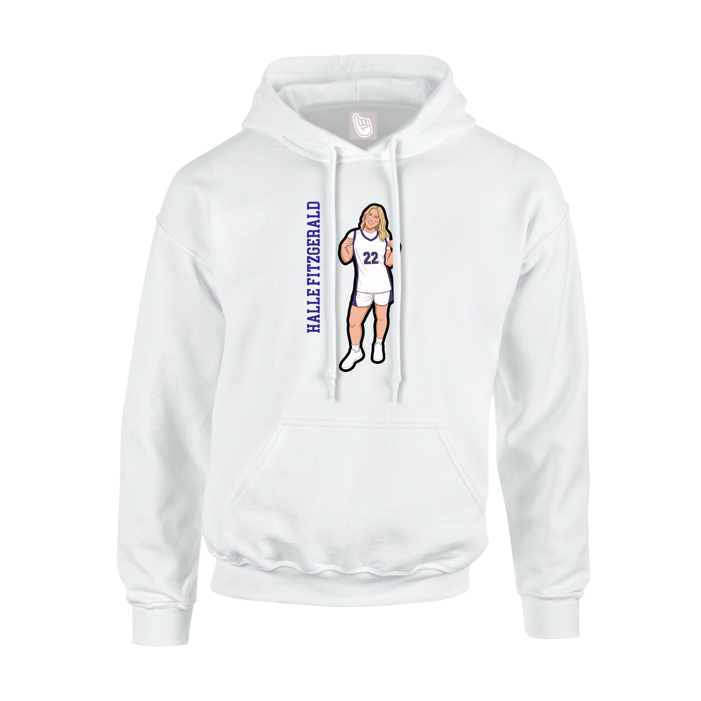 Hoodie — Name Vertical in White