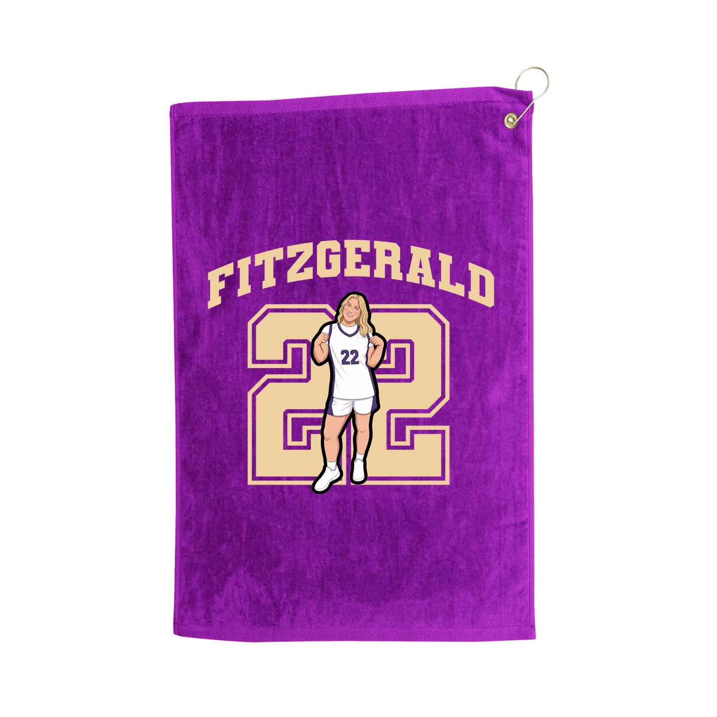 Golf Towel — Number in Purple
