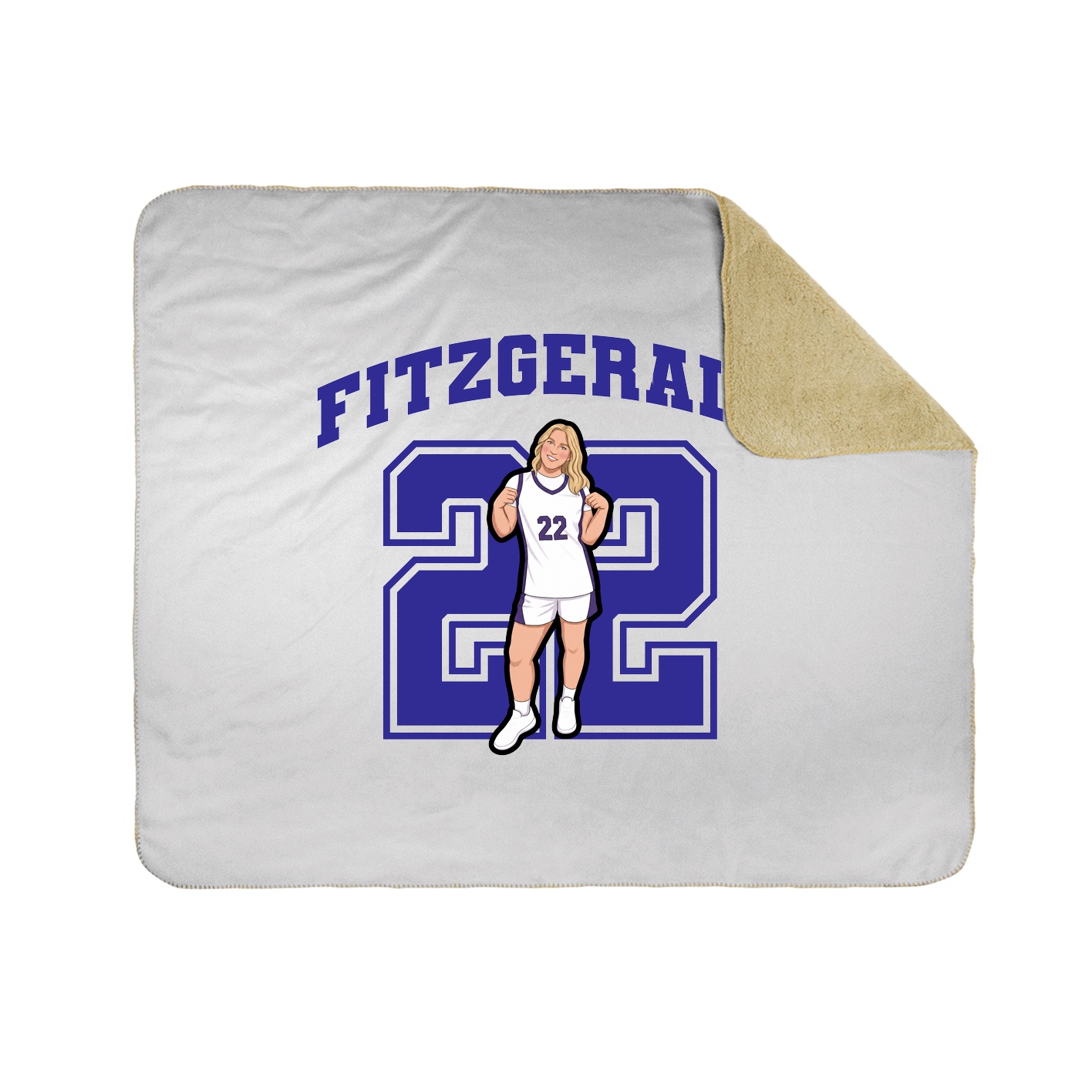 Throw Blanket — Number in White