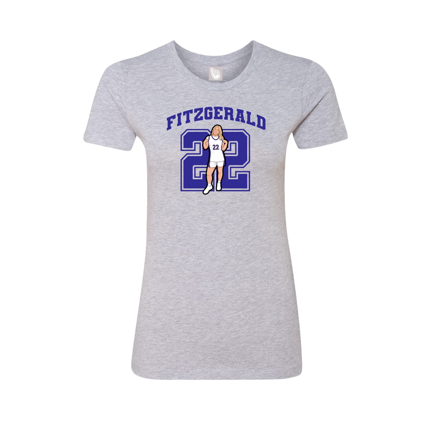 Fitted Women's Tee — Number in Grey
