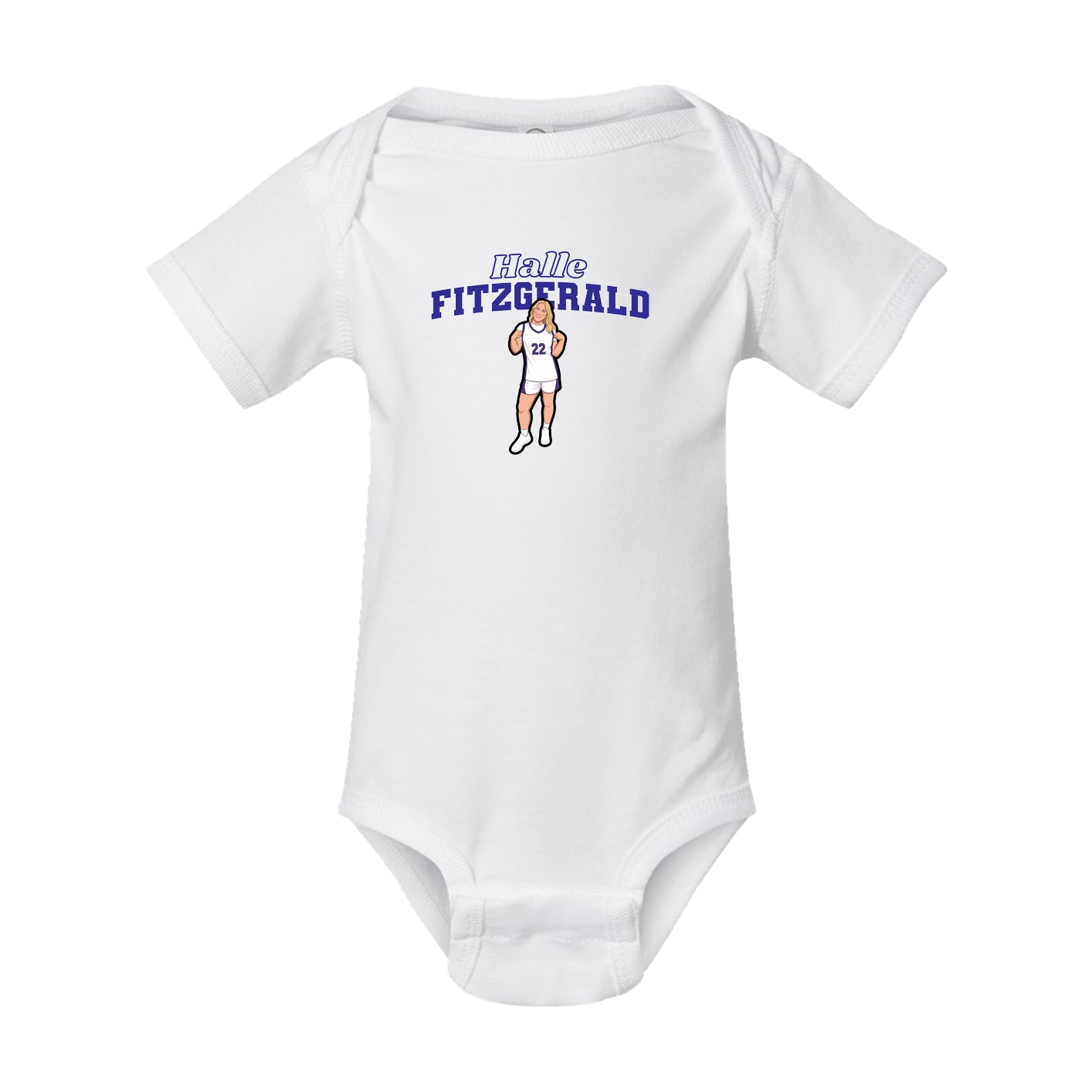 Baby Onesie — Name Arch in White