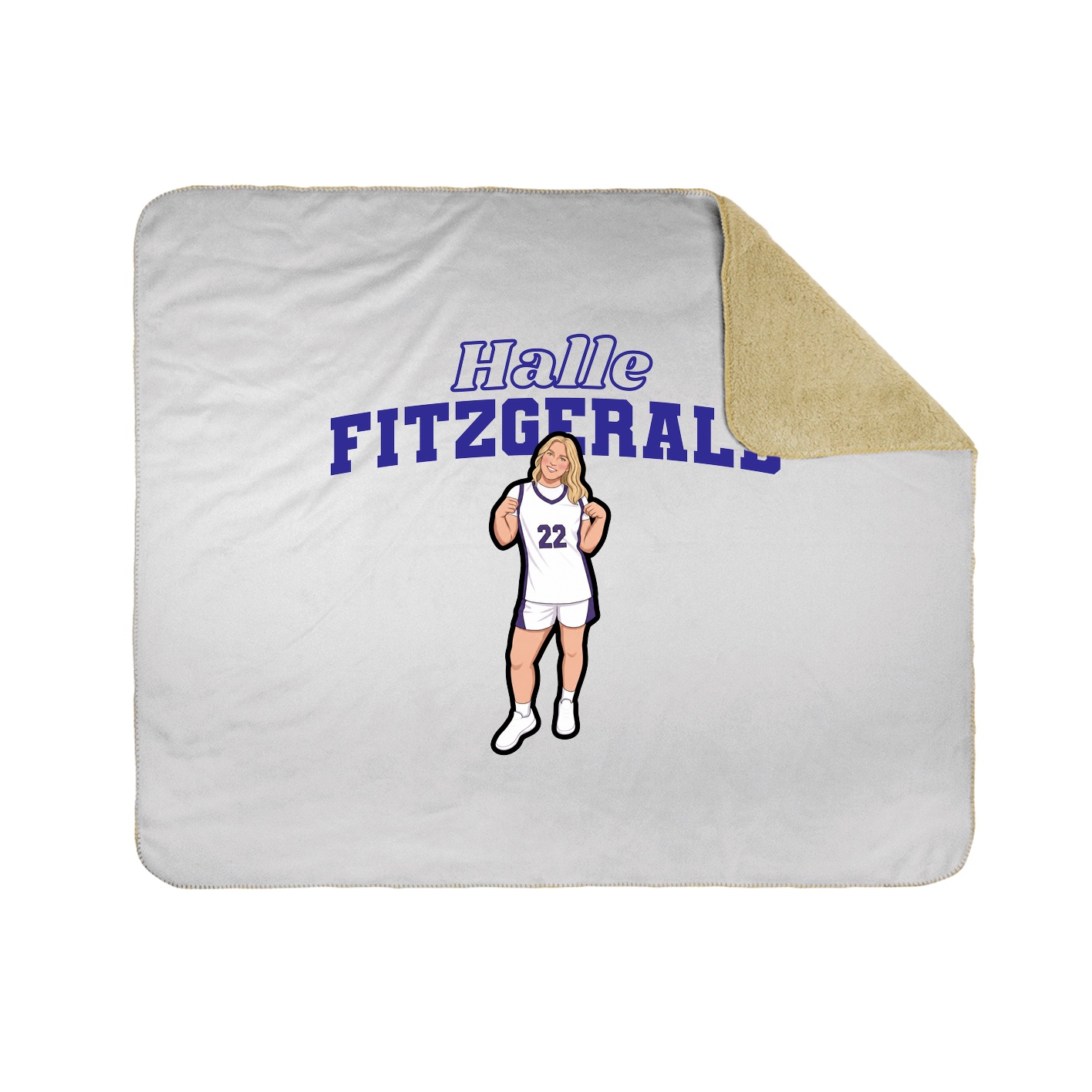Throw Blanket — Name Arch in White