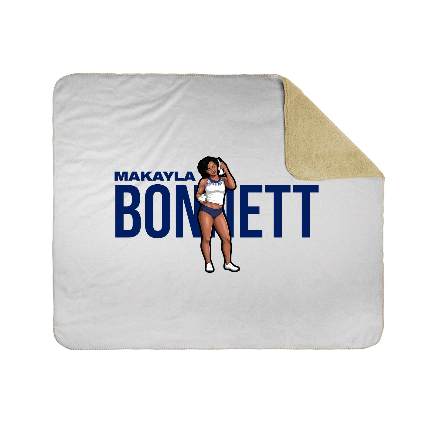 Throw Blanket — Player Name in White