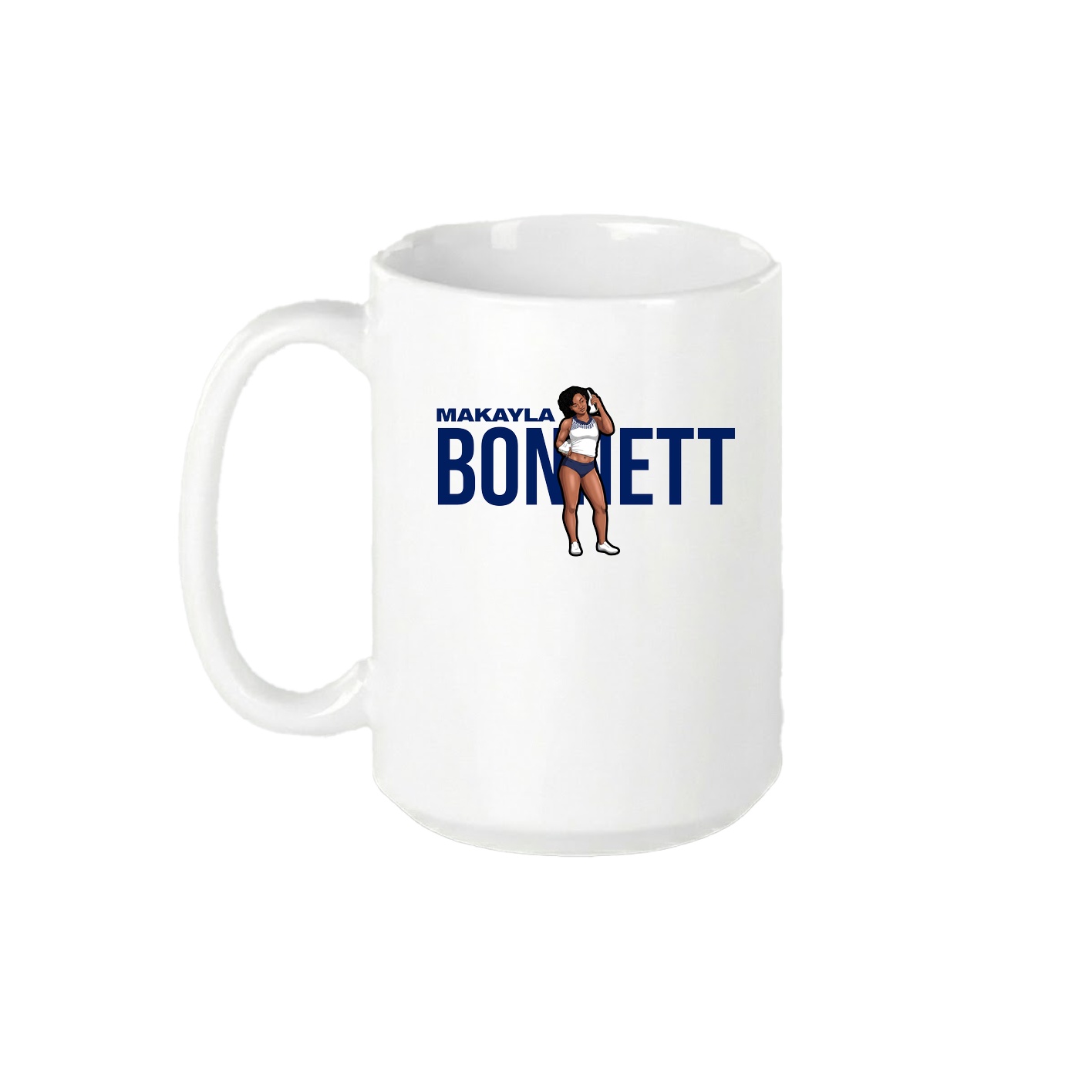 15oz Coffee Mug — Player Name in White