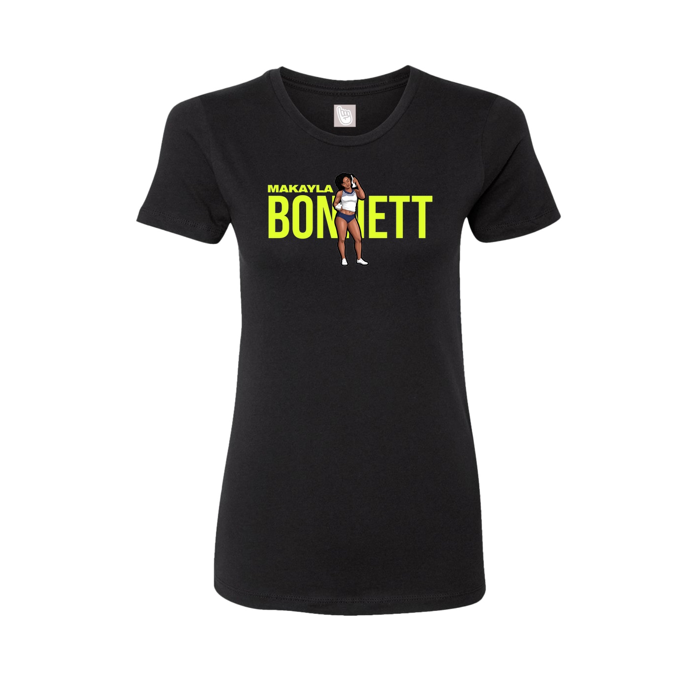 Fitted Women's Tee — Player Name in Black
