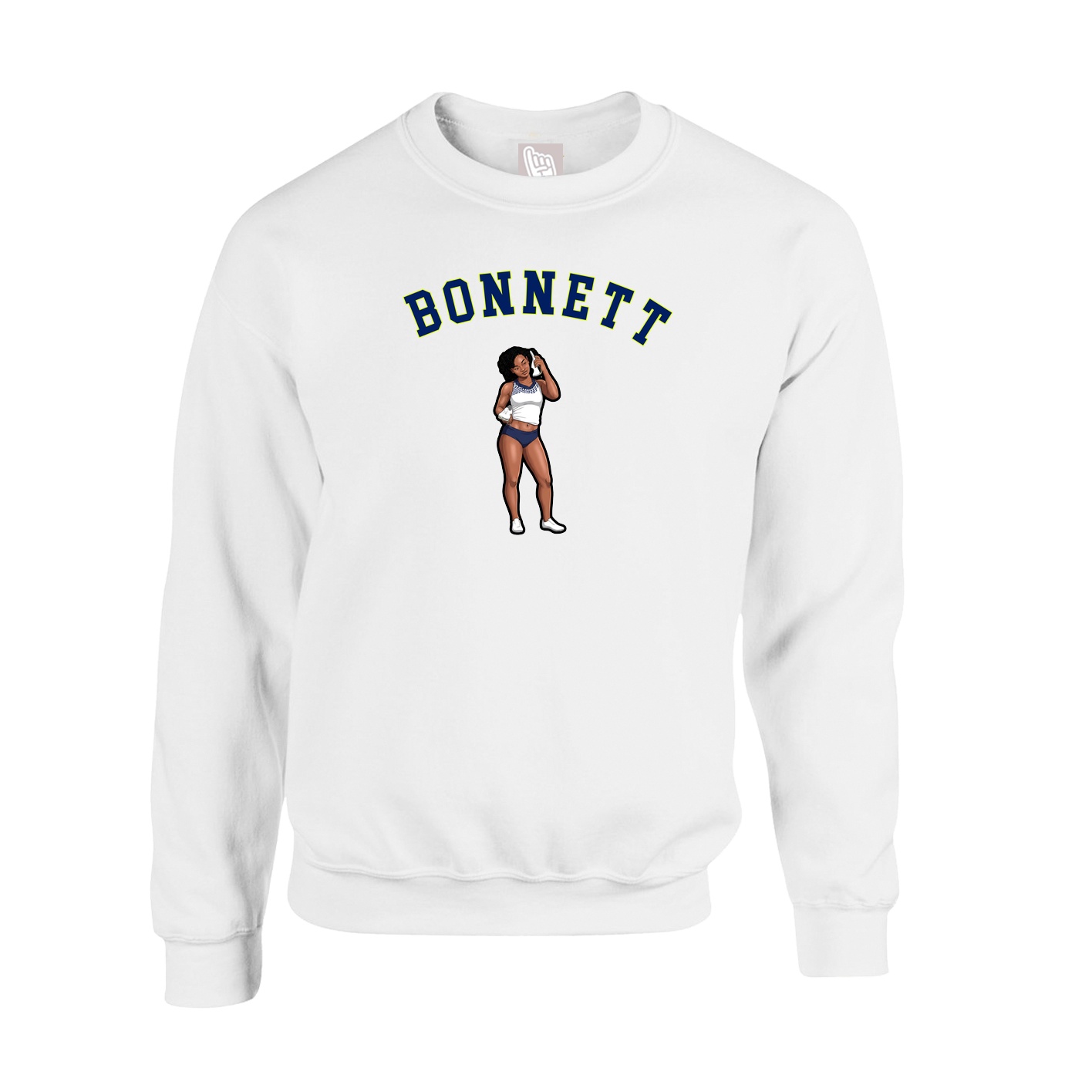 Fleece Crew — Shirsey Arch in White
