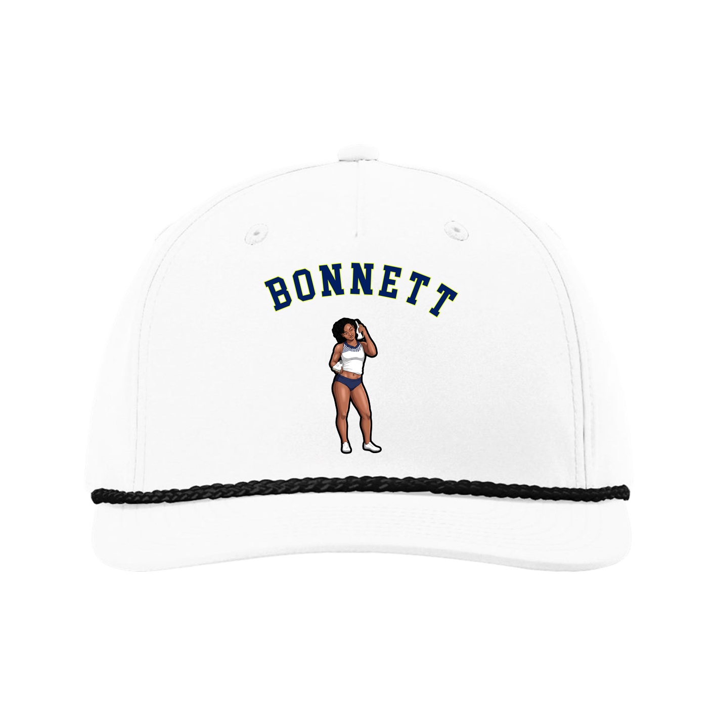 Five-Panel Classic Rope Cap — Shirsey Arch in White