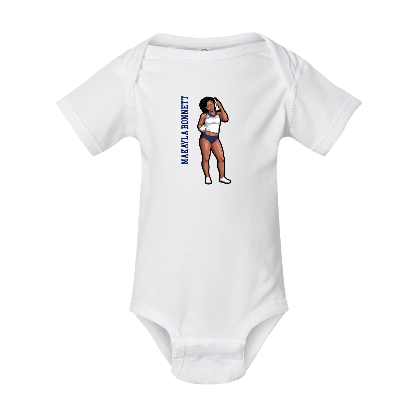 Baby Onesie — Name Vertical in White