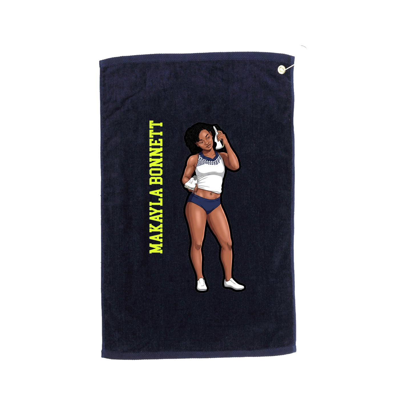 Golf Towel — Name Vertical in Navy