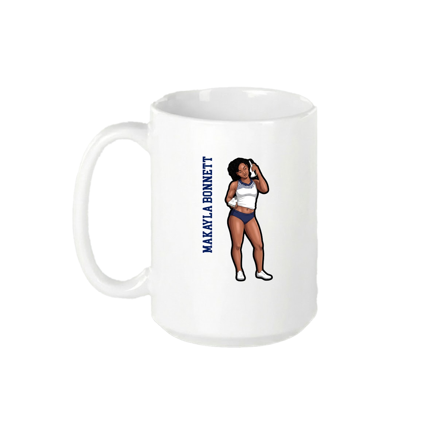 15oz Coffee Mug — Name Vertical in White
