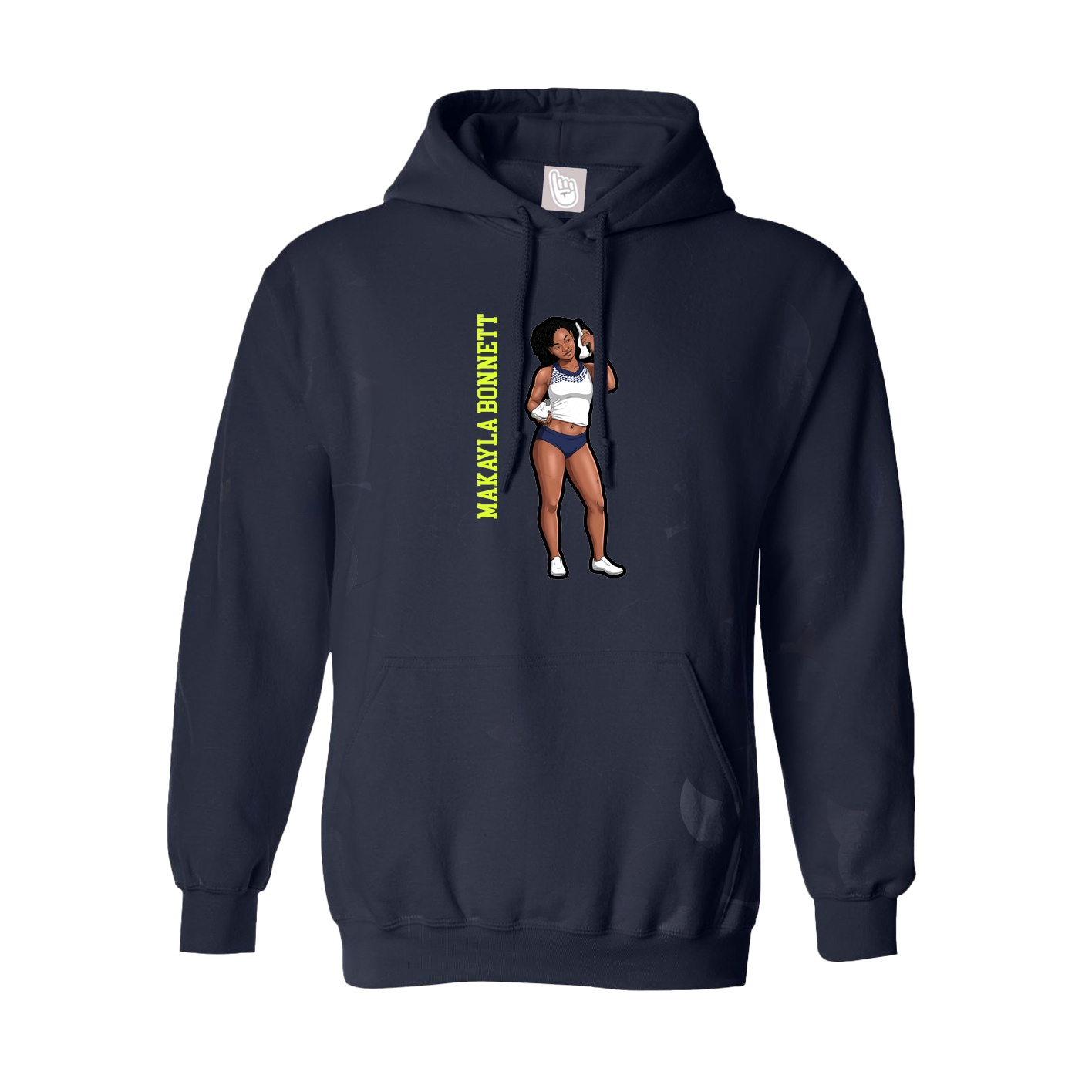 Youth Hoodie — Name Vertical in Navy