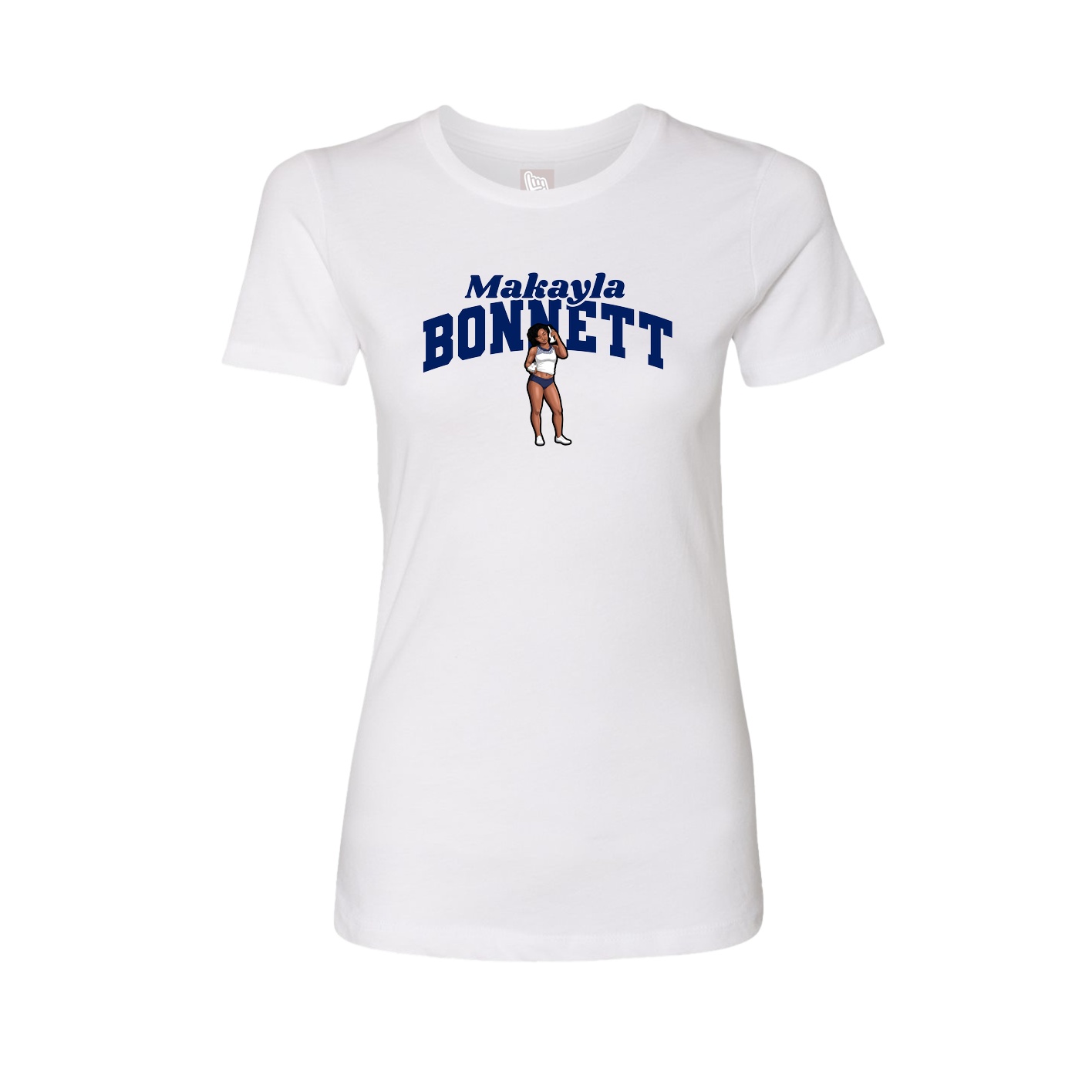 Fitted Women's Tee — Signature Arch in White