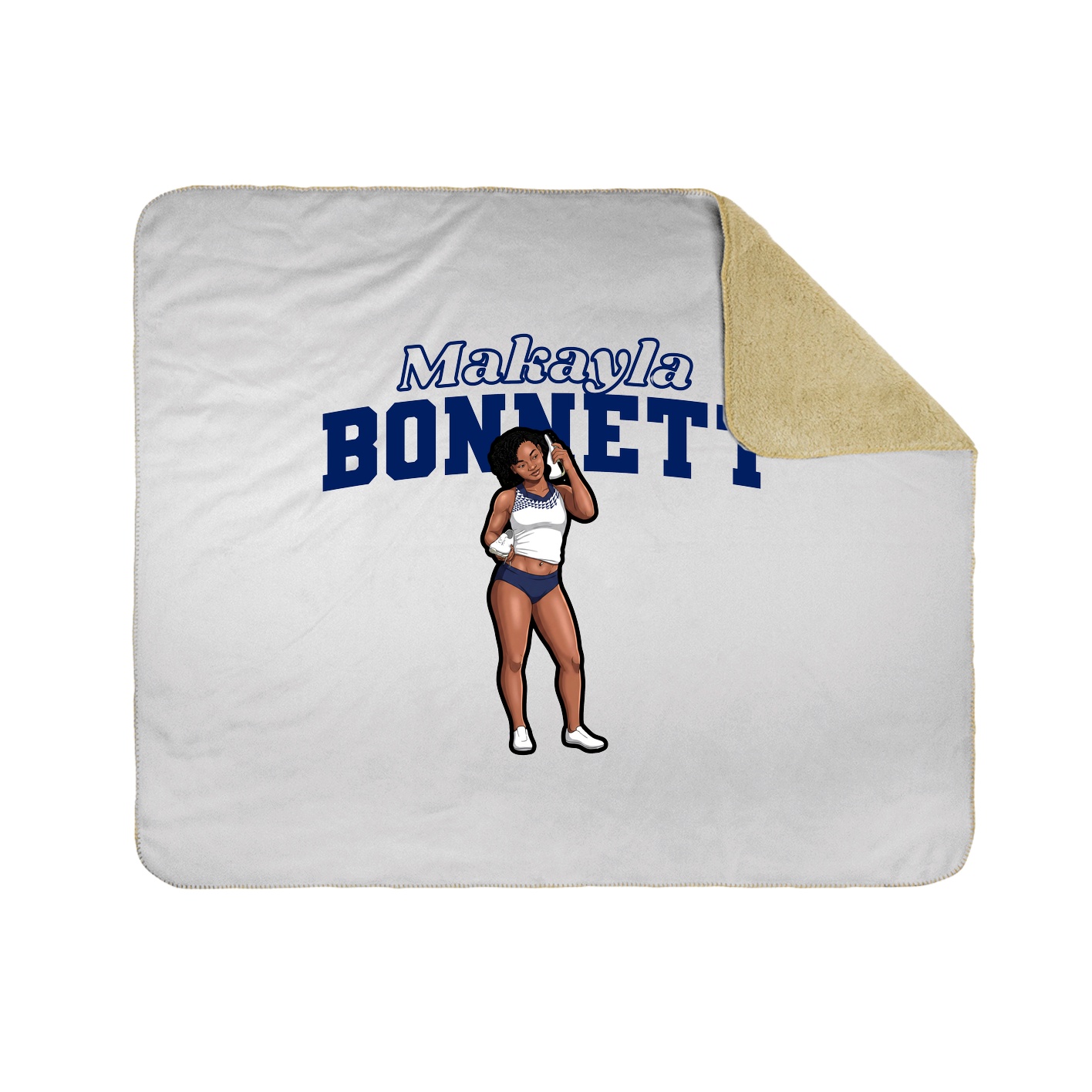 Throw Blanket — Name Arch in White