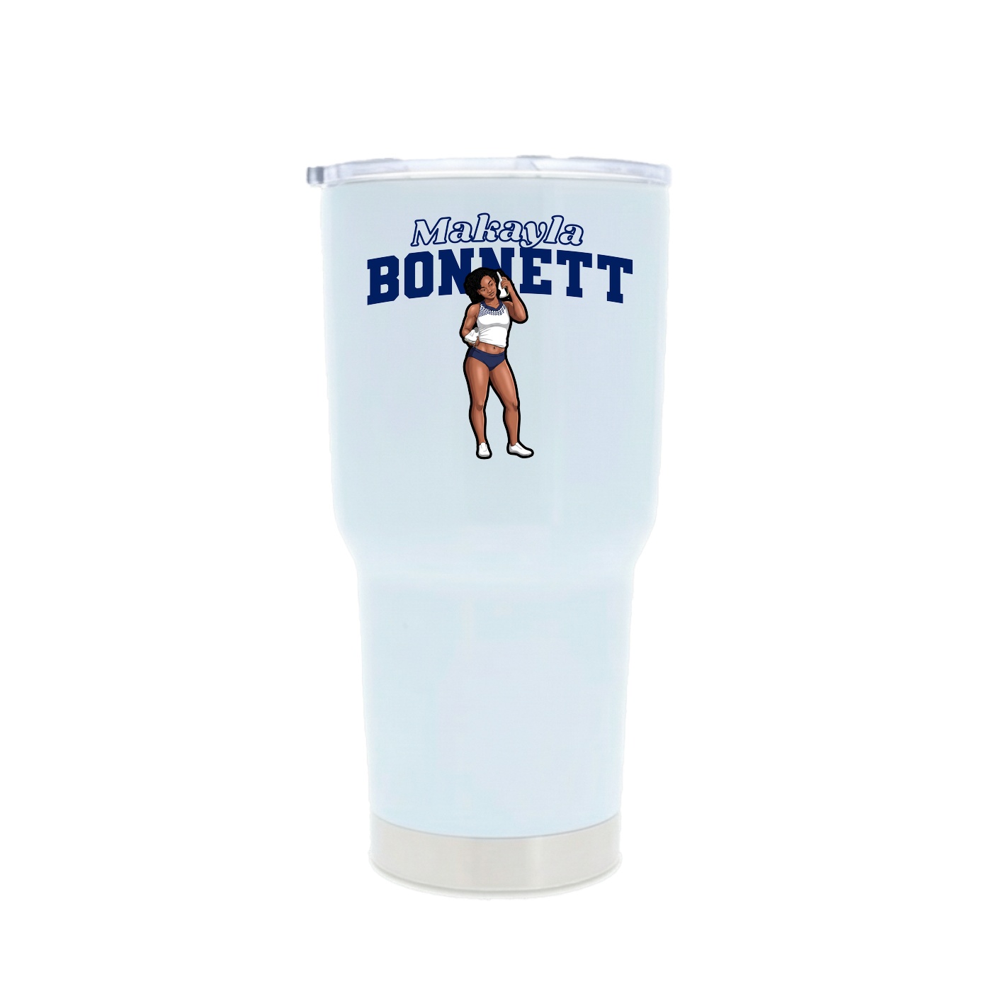 30oz Stainless Steel Tumbler — Name Arch in White