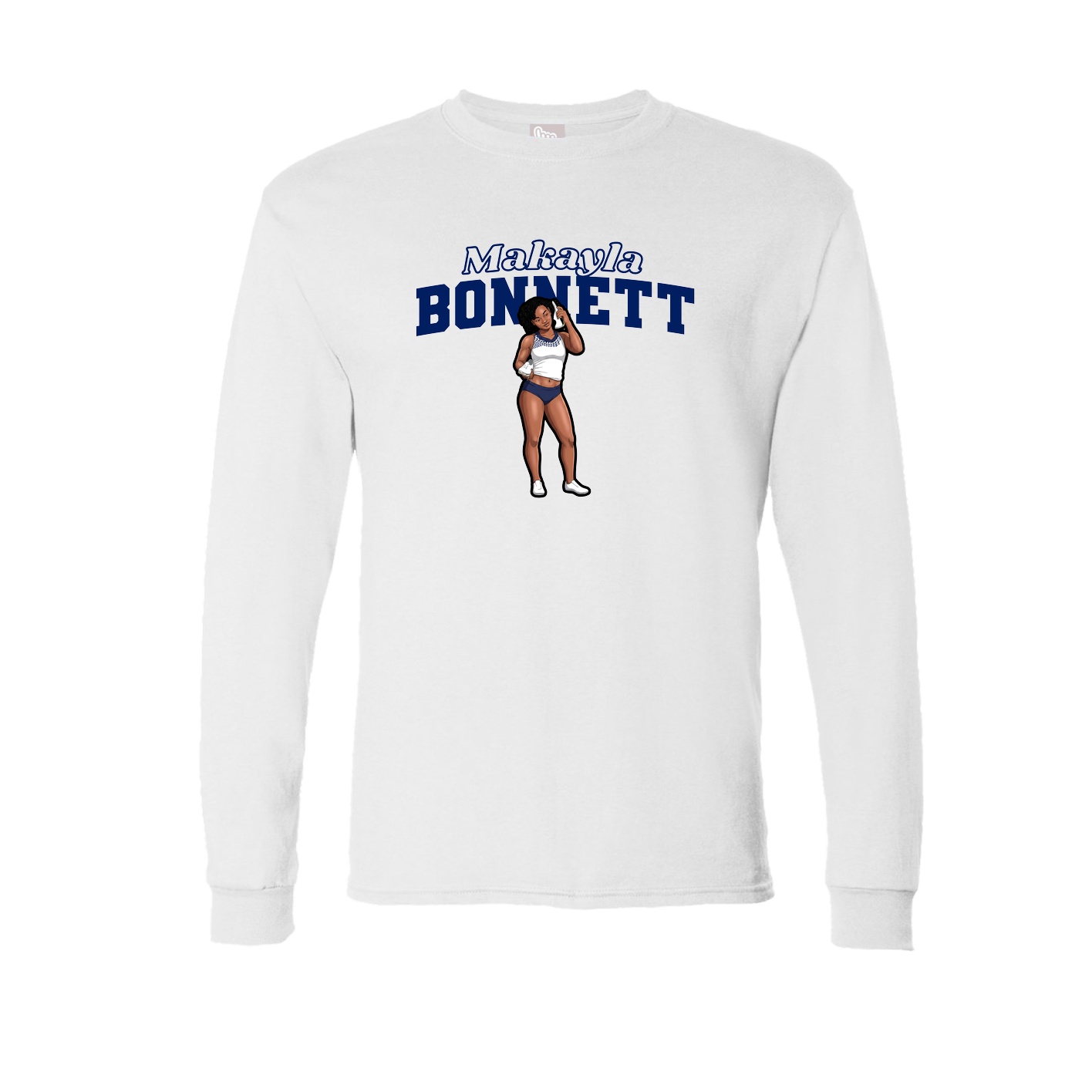 Long Sleeve Tee — Name Arch in White