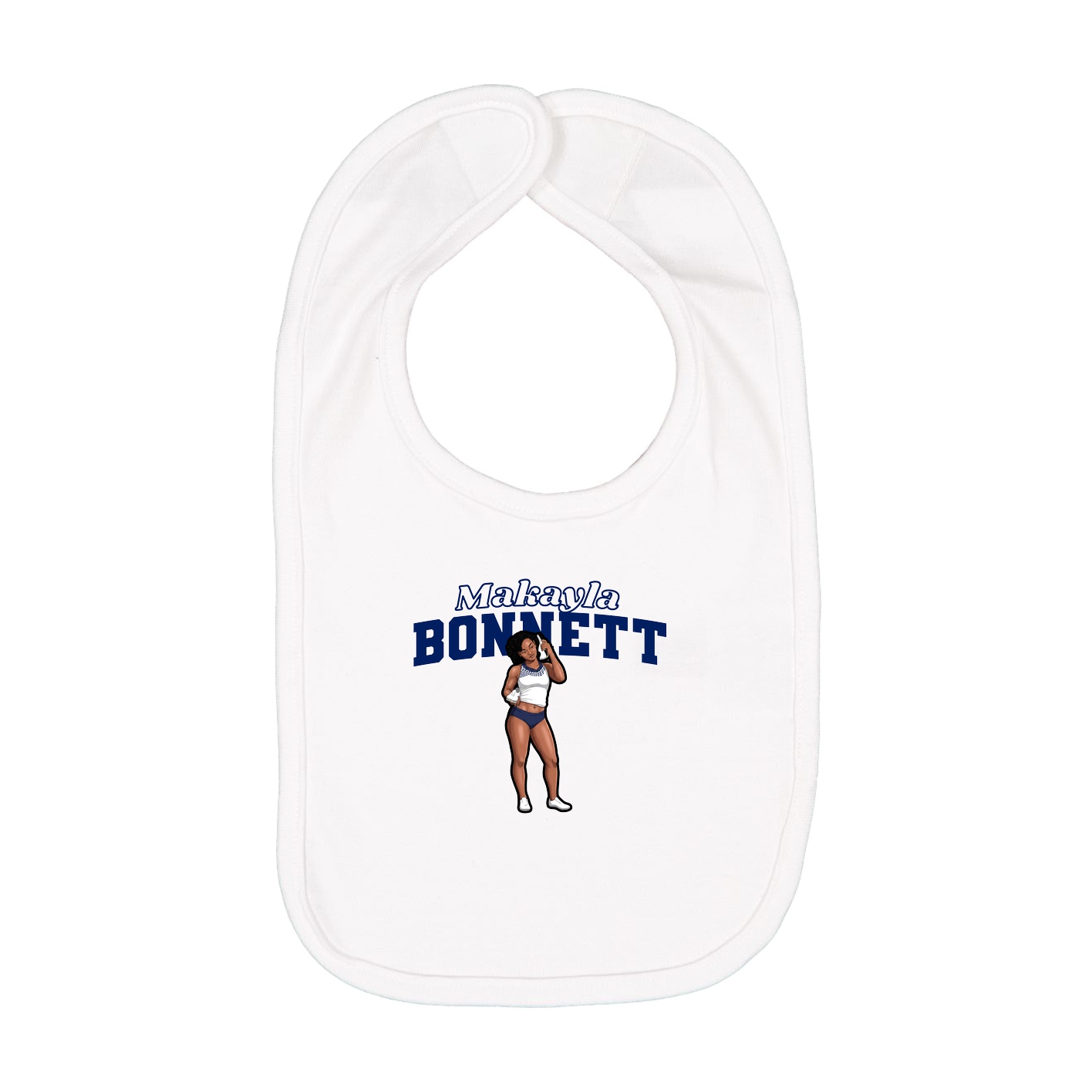 Infant Bib — Name Arch in White
