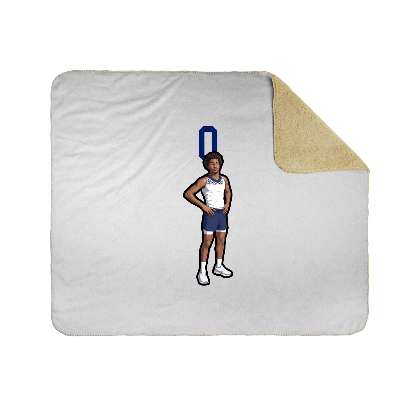 Throw Blanket — Number Top in White