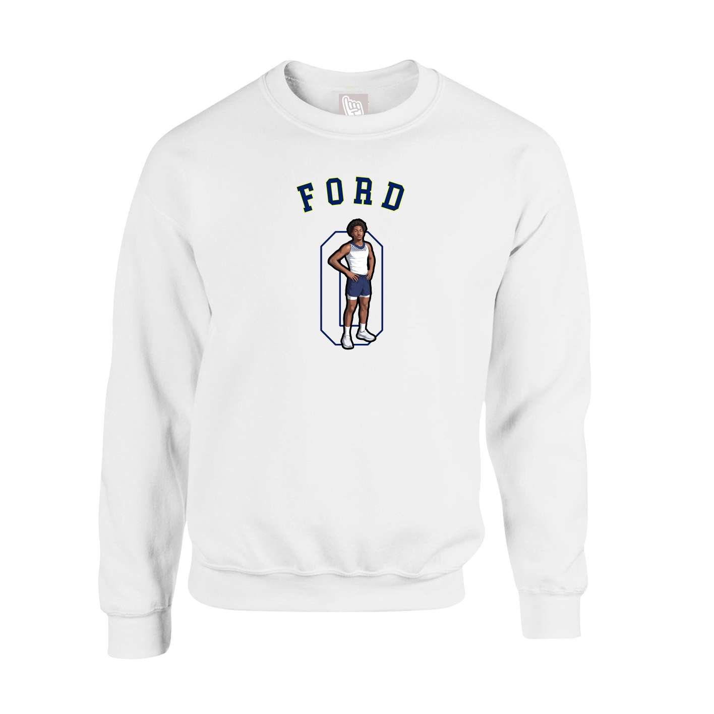 Fleece Crew — Shirsey Arch in White