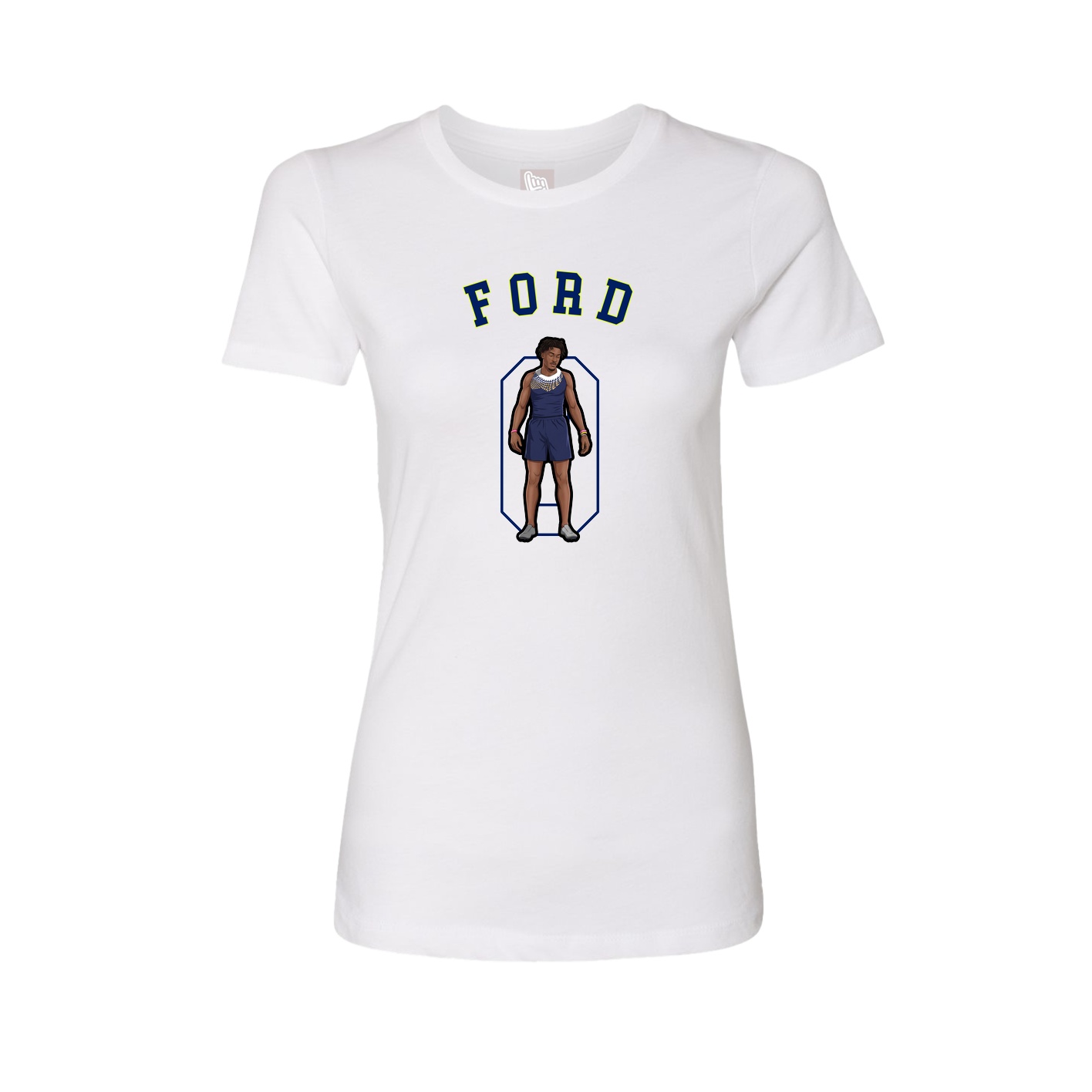 Fitted Women's Tee — Shirsey Arch in White