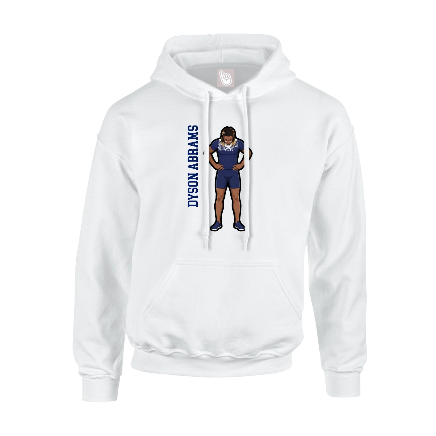 Hoodie — Name Vertical in White