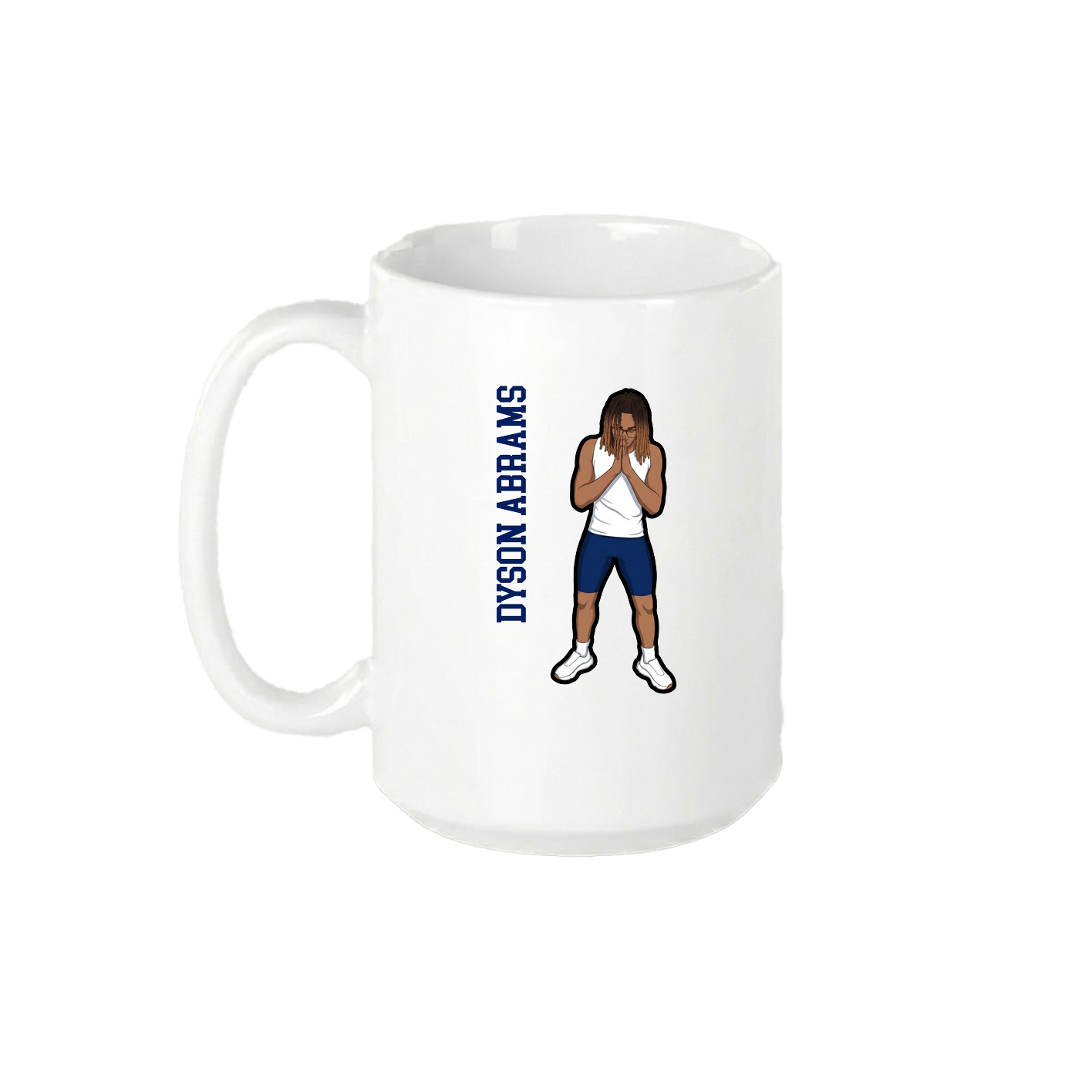 15oz Coffee Mug — Name Vertical in White