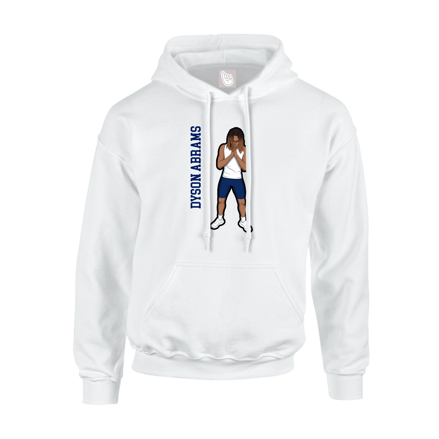 Youth Hoodie — Name Vertical in White