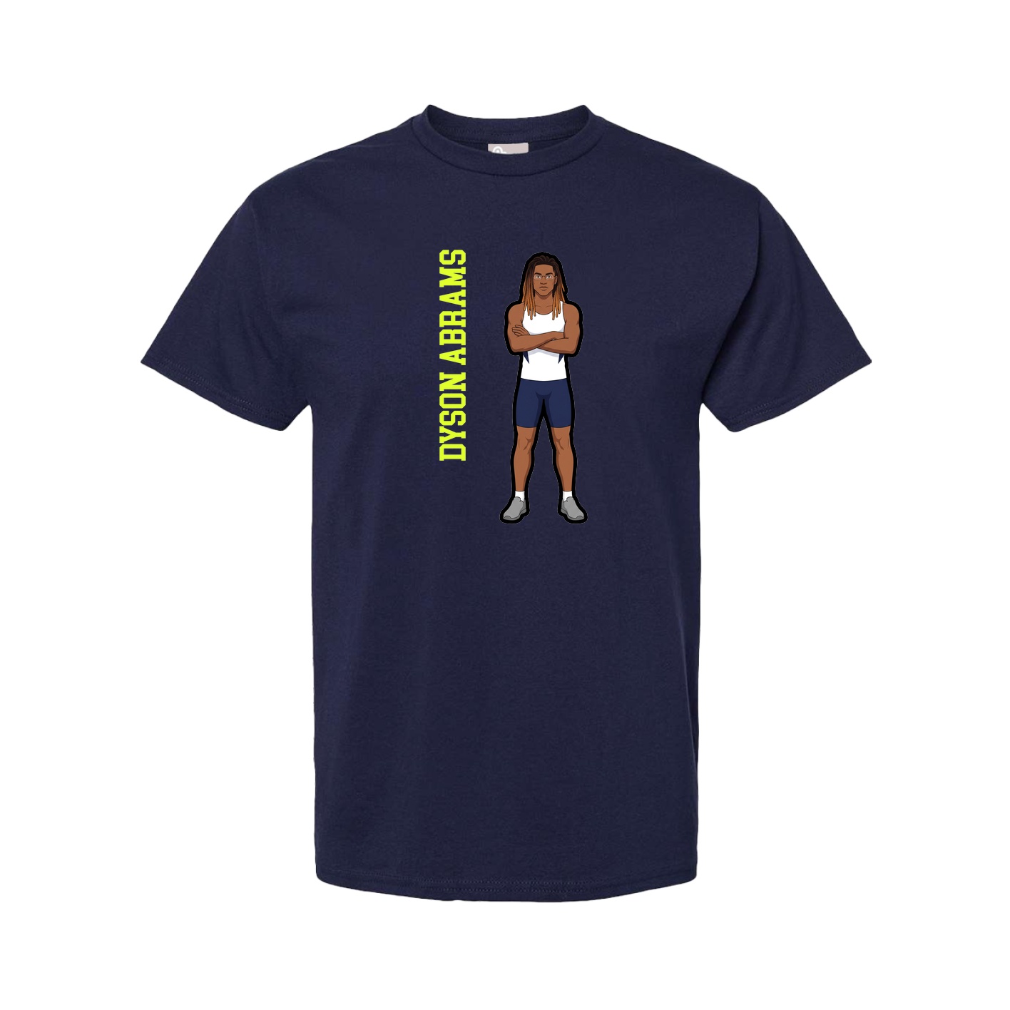 Tee — Name Vertical in Navy