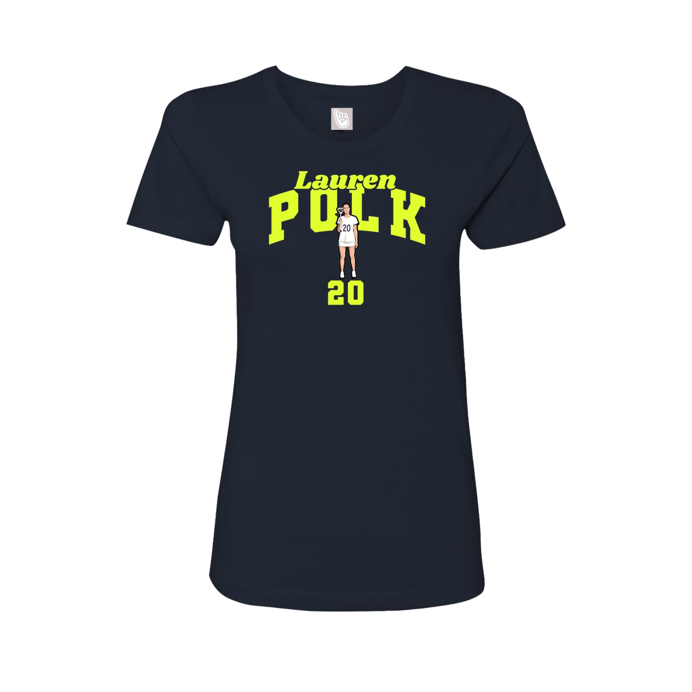 Fitted Women's Tee — Signature Arch in Navy