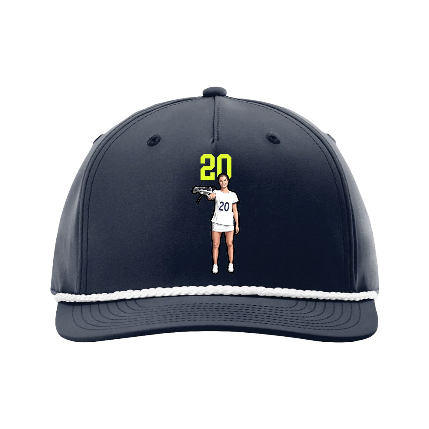 Five-Panel Classic Rope Cap — Number Top in Navy