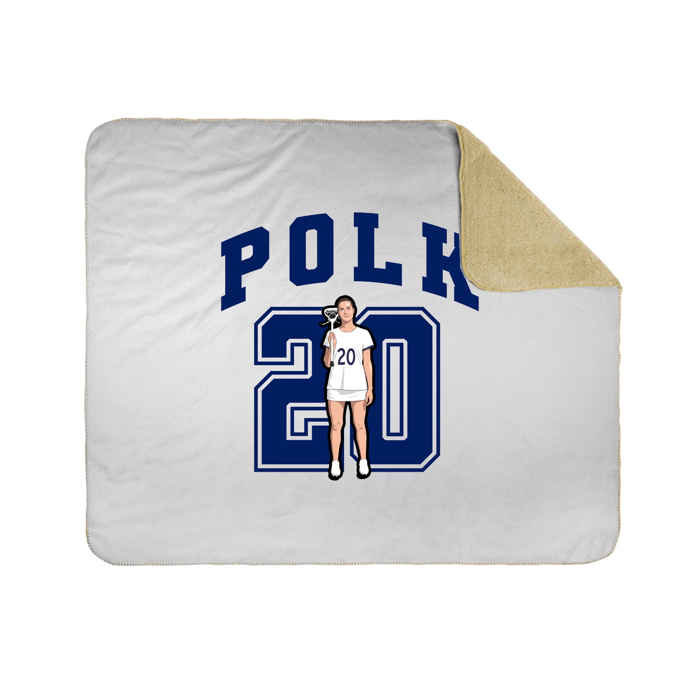 Throw Blanket — Number in White