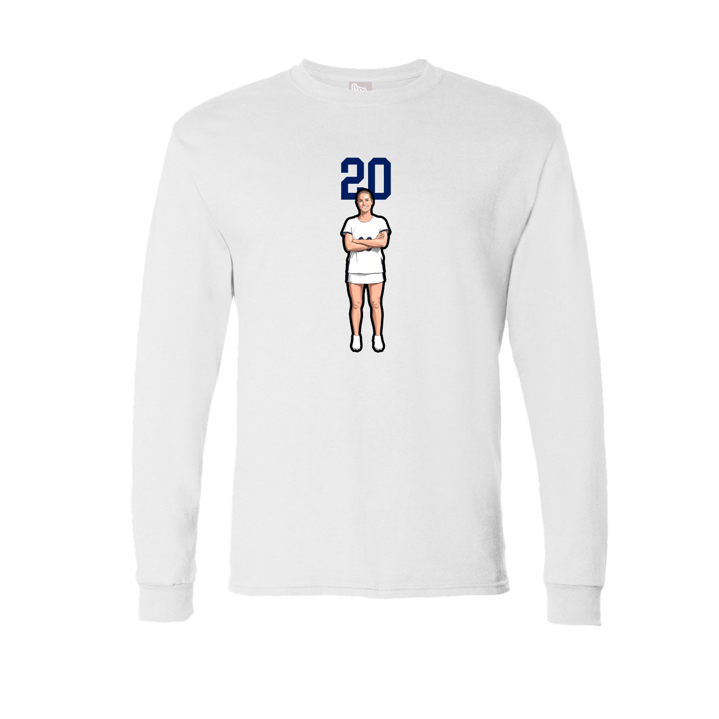 Long Sleeve Tee — Number Top in White