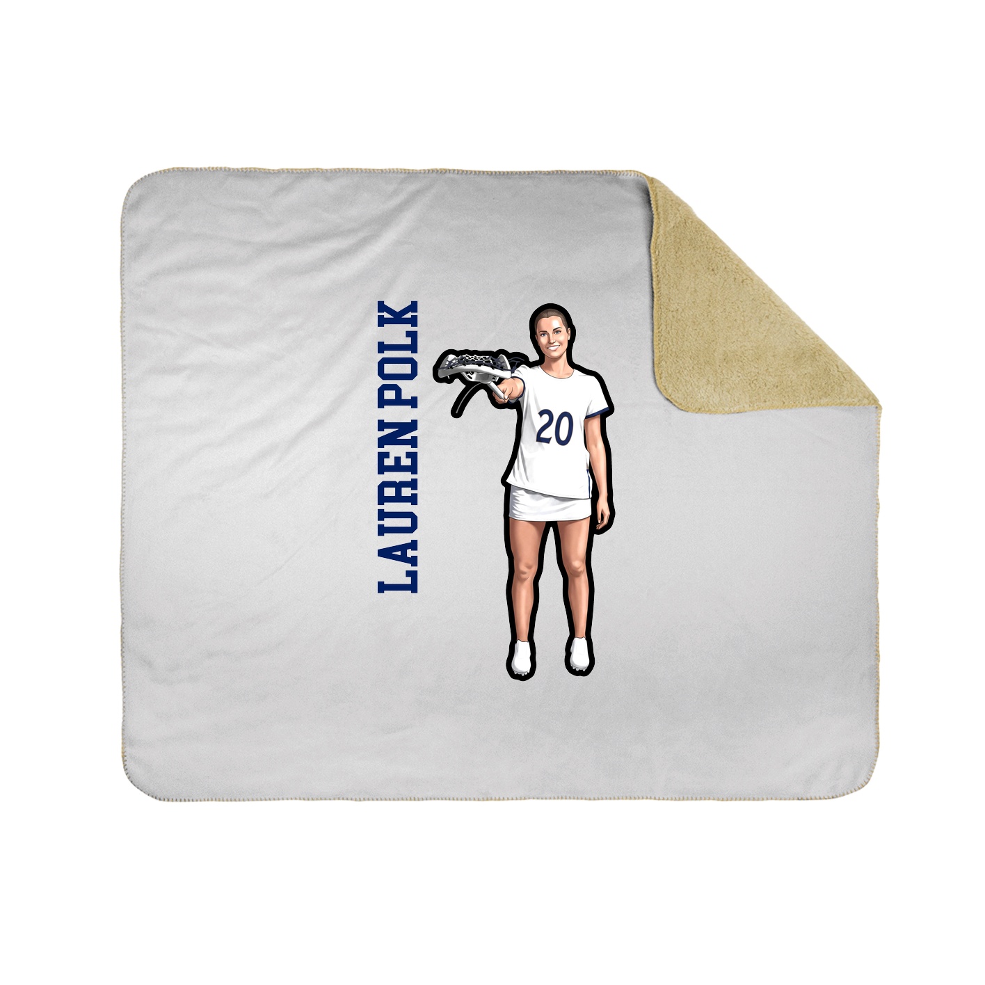 Throw Blanket — Name Vertical in White