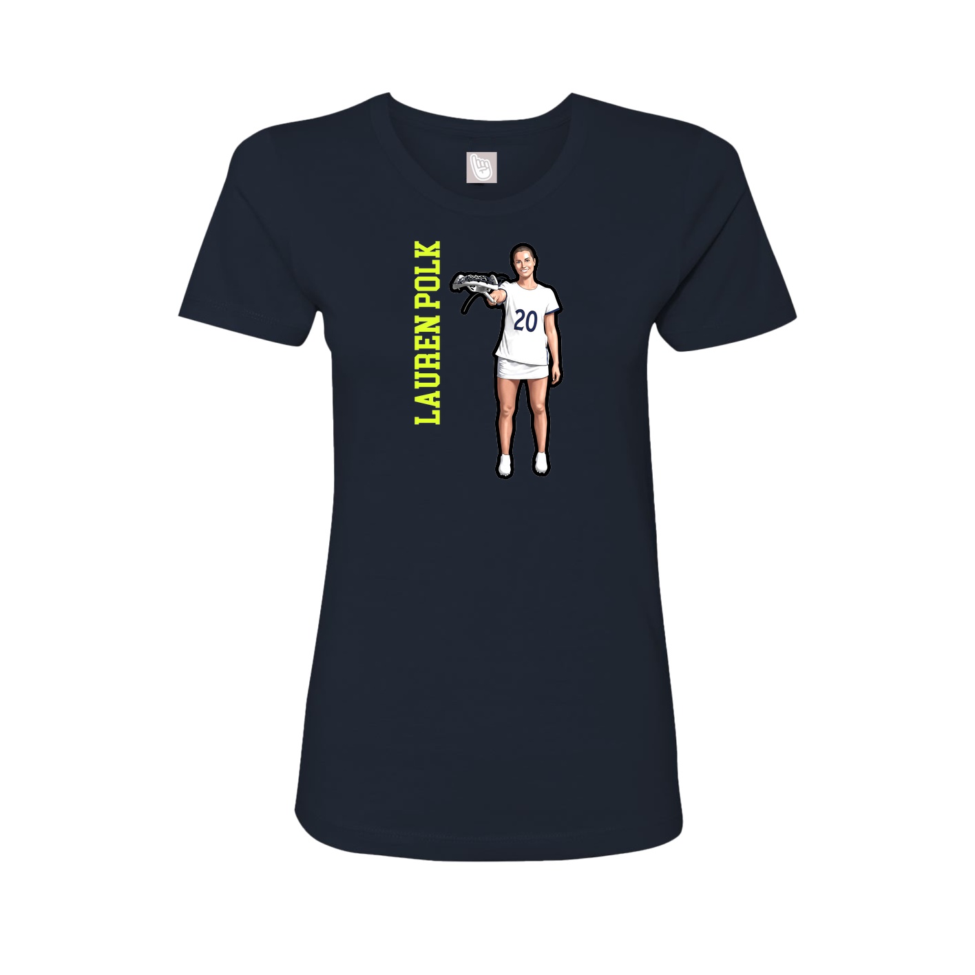 Fitted Women's Tee — Name Vertical in Navy