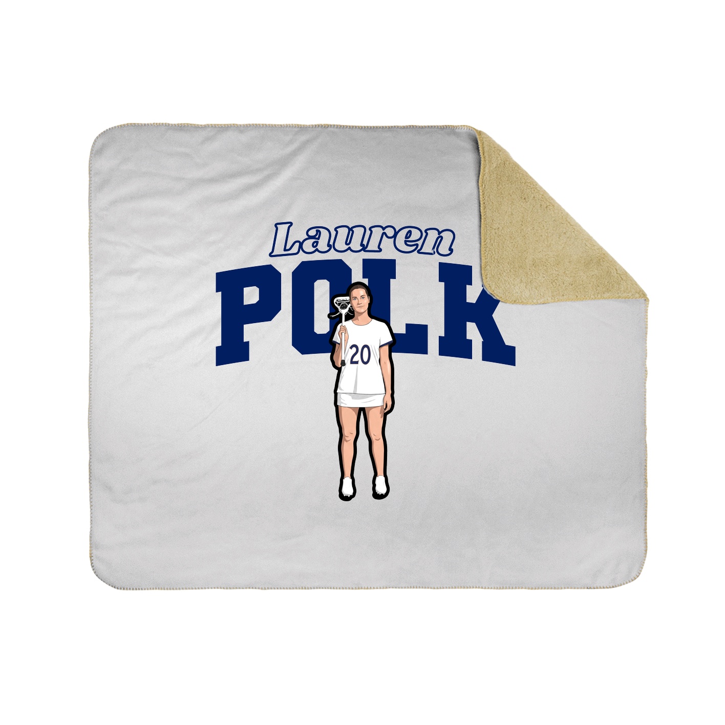 Throw Blanket — Name Arch in White