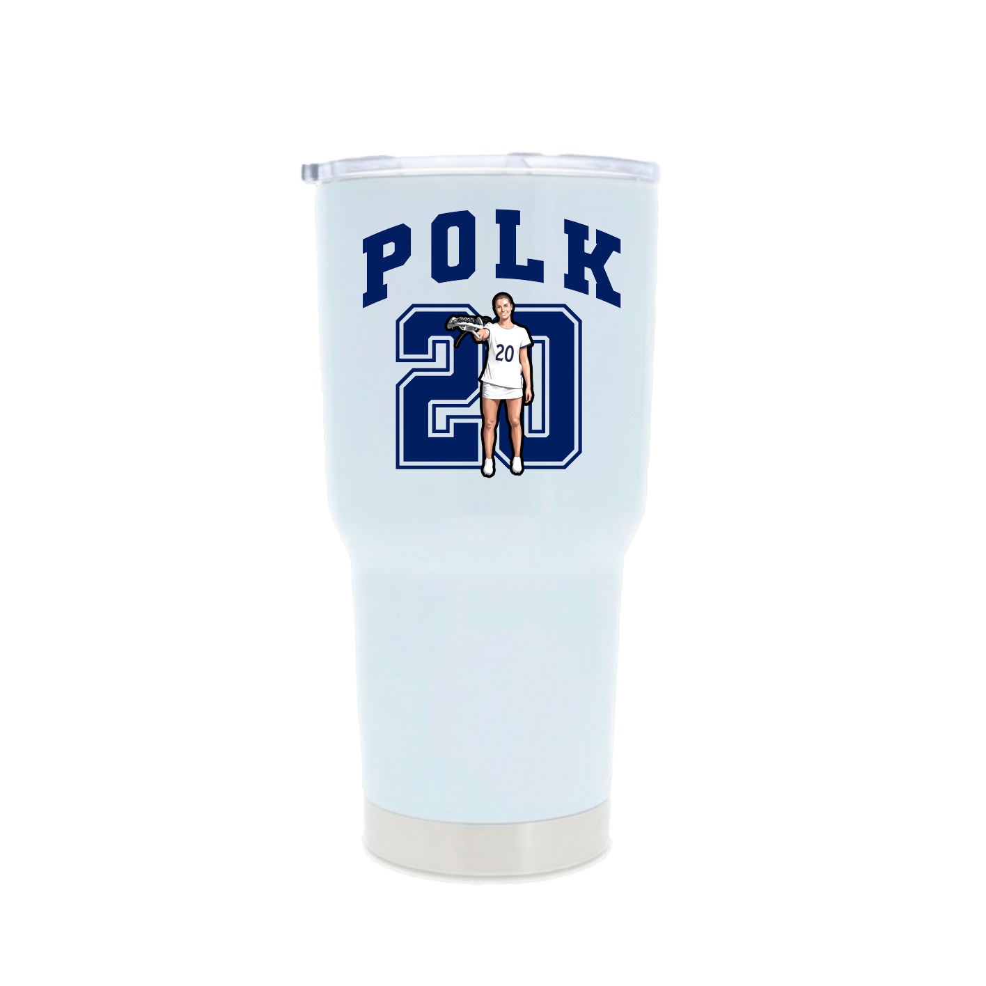 30oz Stainless Steel Tumbler — Number in White