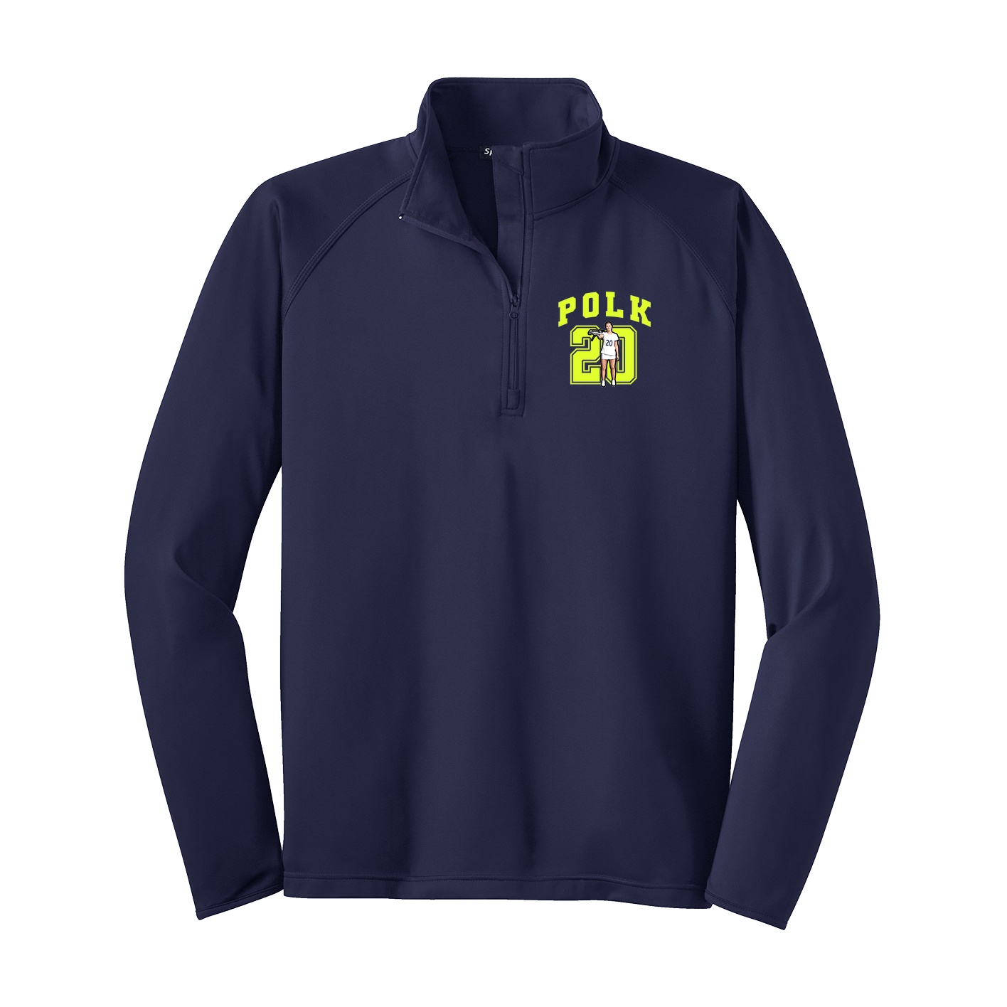Q-Zip Pullover — Number in Navy